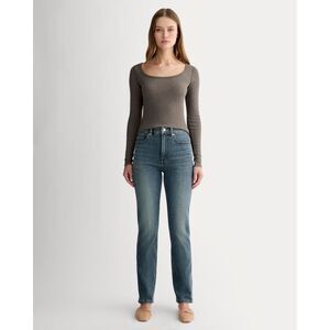 Everlane The Way-High Slim Jean Indigo Blue Sz 32 NWT High Rise Straight Slim